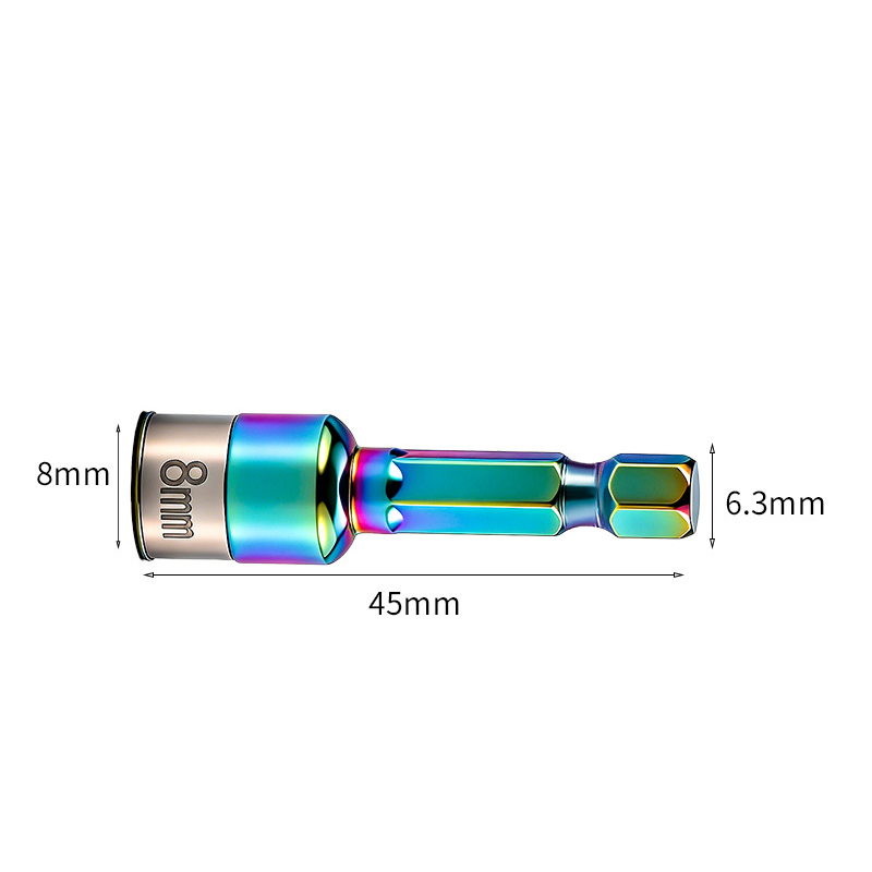 8 mm inbussleutel met zeskantige schacht van chroom-vanadiumstaal