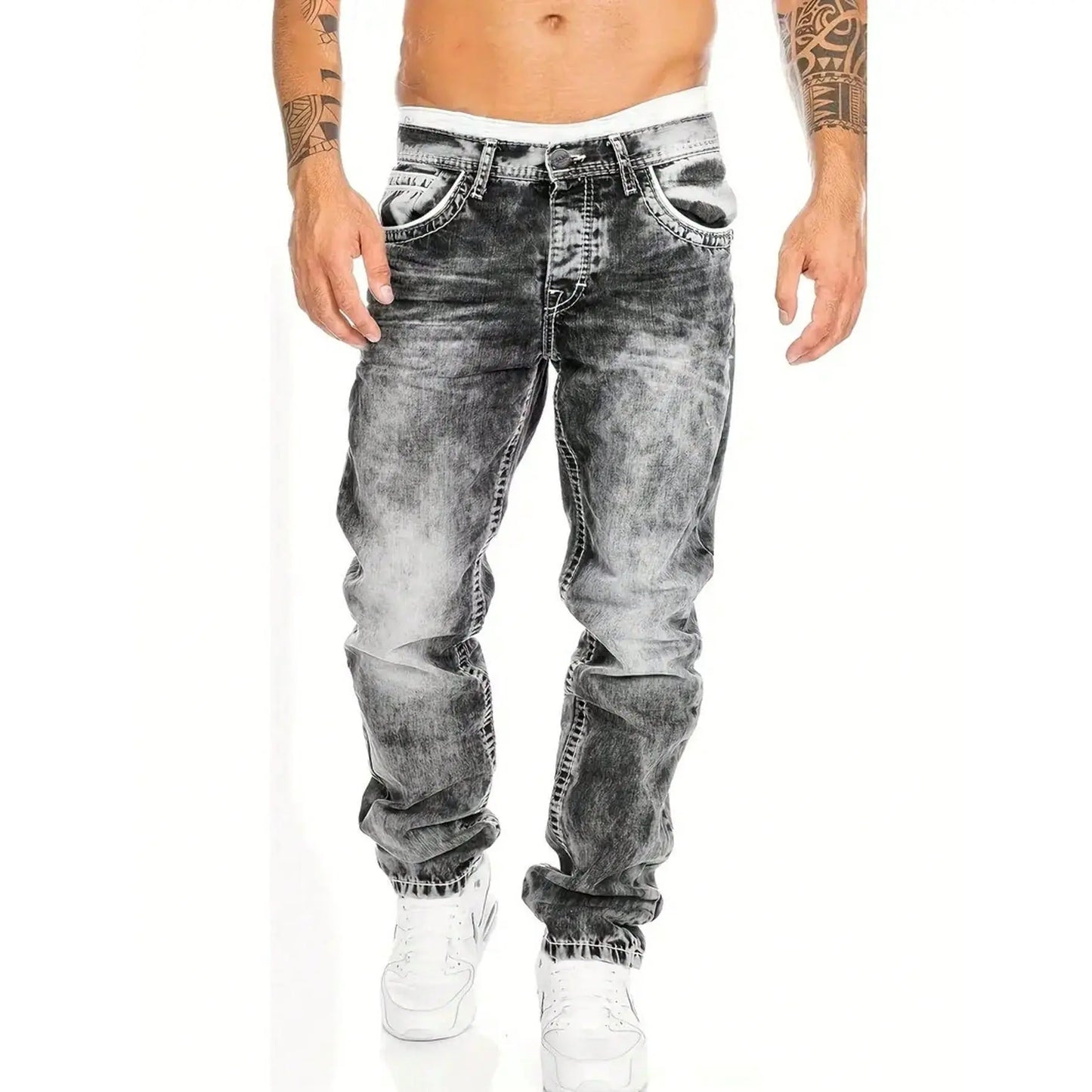 Herenjeans met rechte pijpen in hiphopstijl