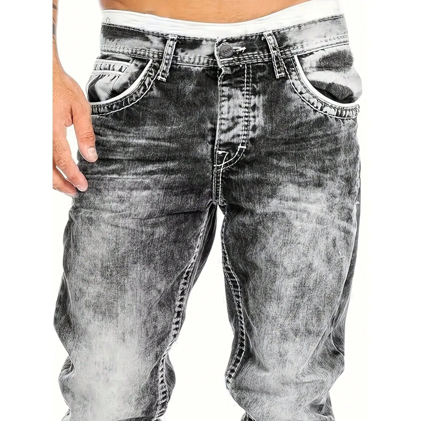 Herenjeans met rechte pijpen in hiphopstijl