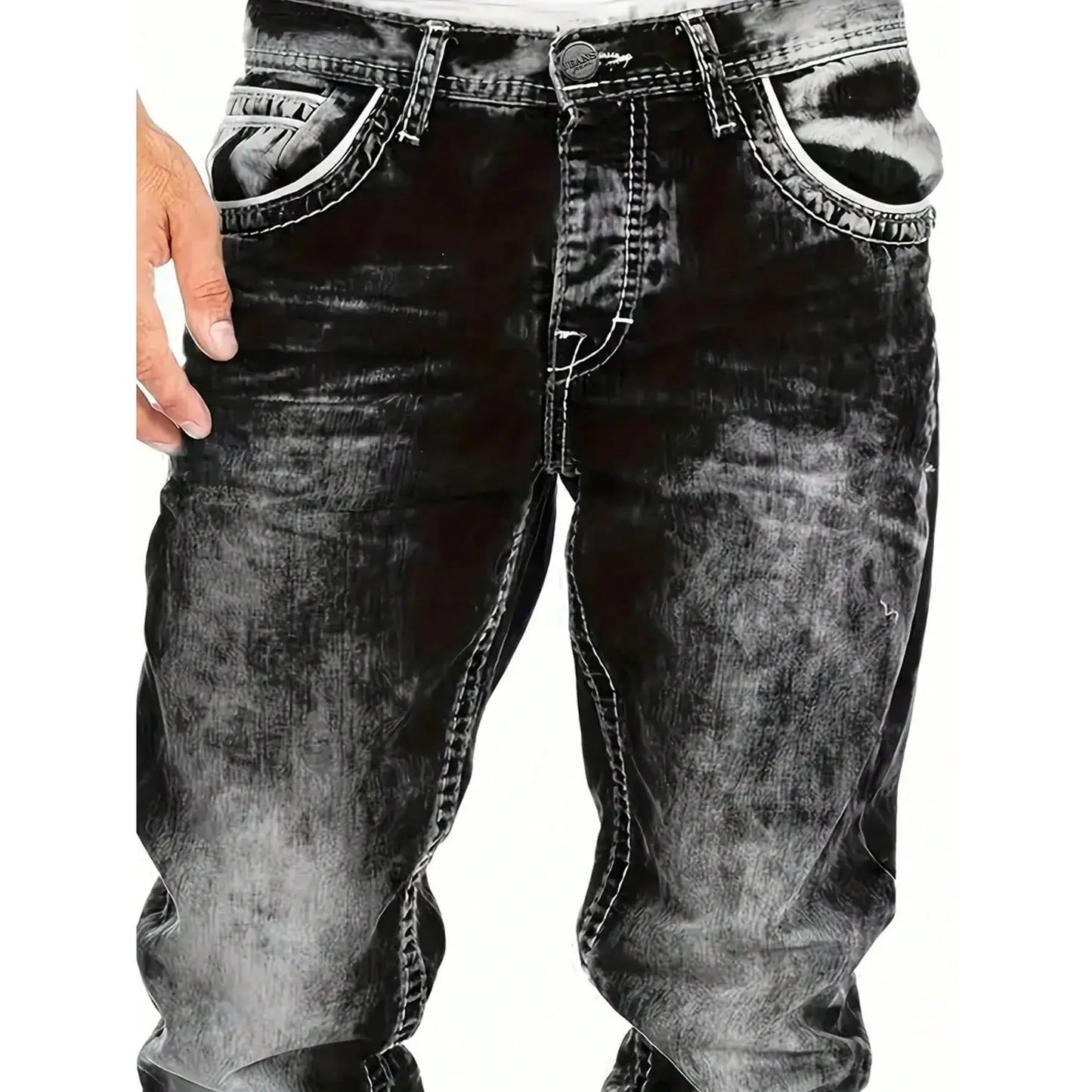 Herenjeans met rechte pijpen in hiphopstijl