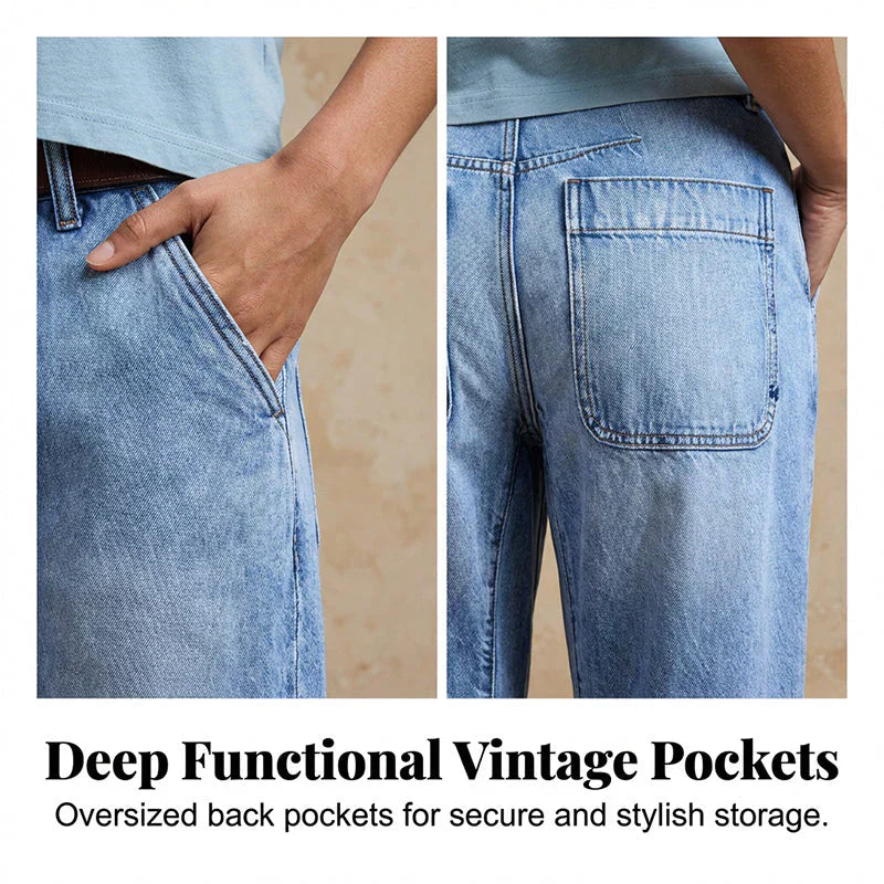 Damesjeans met hoge taille en verkort model