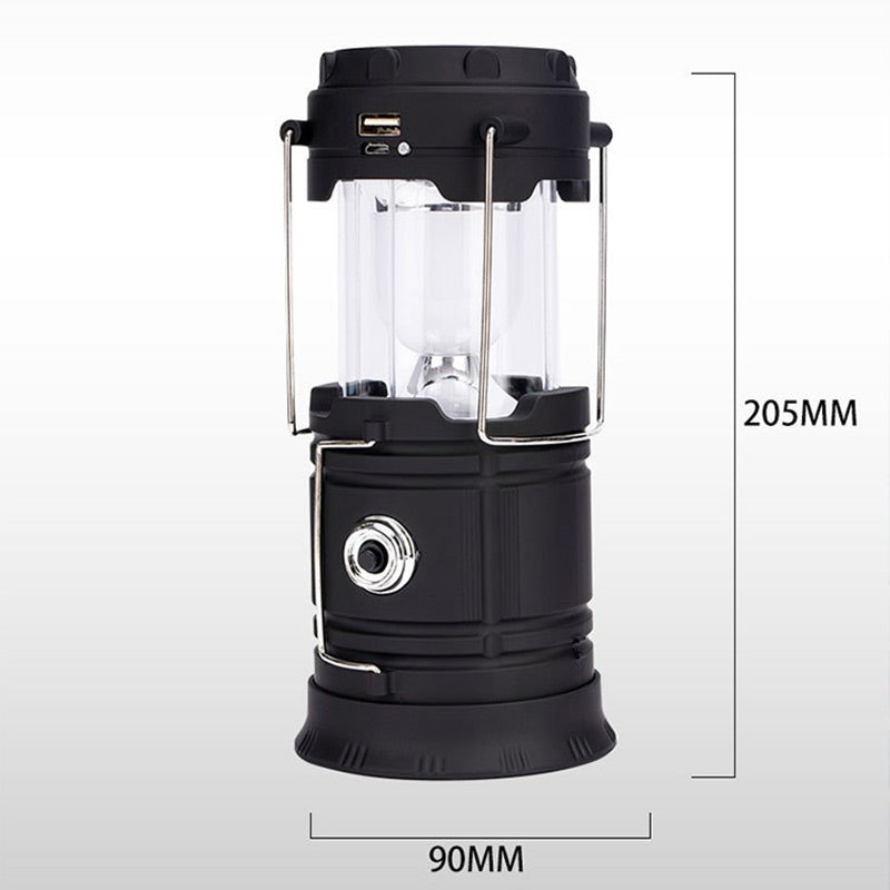Uitschuifbare kampeerlamp op zonne-energie
