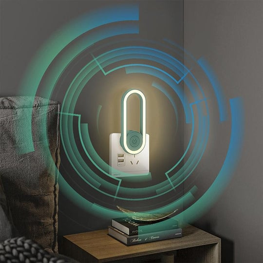 Frequentieconversie Ultrasone Muggenmoordenaar Met LED-Slaaplicht🦟Stille bescherming tegen muggen – Nu in de aanbieding!