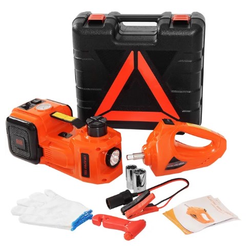 🔥Zolang de voorraad strekt: 49 % korting!🎉12-in-1-krikset, max. 5 ton / 11.023 pond, hydraulische krik met elektrische slagmoersleutel, ingebouwde opblaaspomp en LED-verlichting, draagbare krik