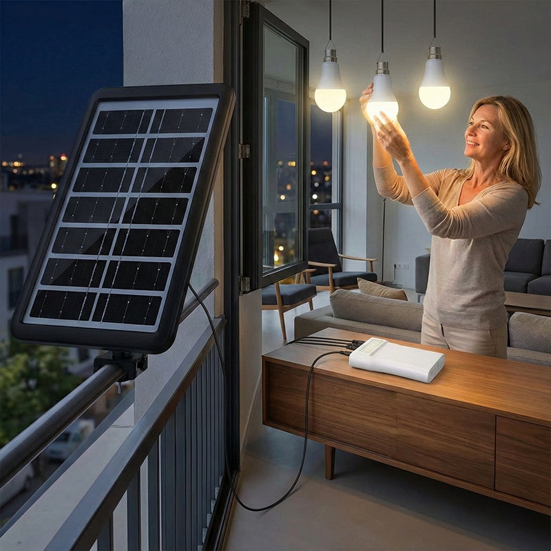 Zelfvoorzienend zonne-verlichtingssysteem: complete set met 3 ledlampen en accu ☀️🔋