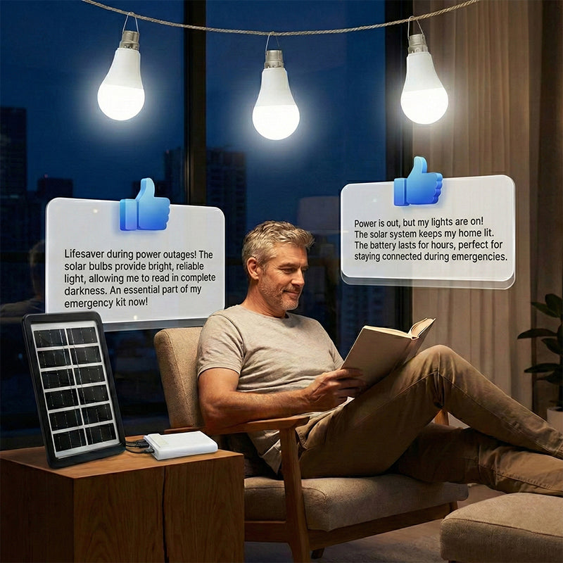 Zelfvoorzienend zonne-verlichtingssysteem: complete set met 3 ledlampen en accu ☀️🔋
