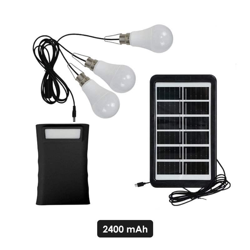 Zelfvoorzienend zonne-verlichtingssysteem: complete set met 3 ledlampen en accu ☀️🔋
