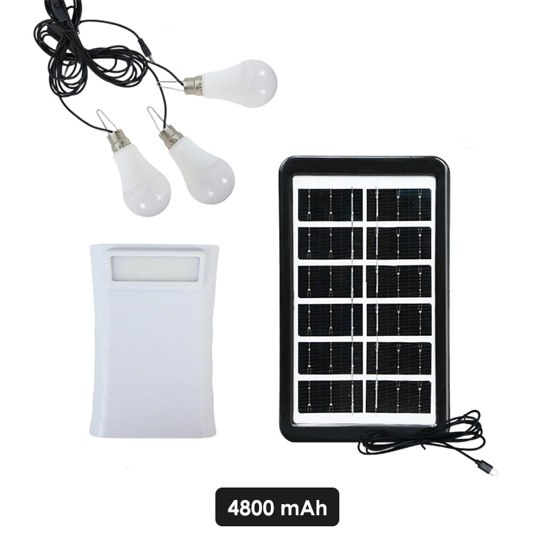 Zelfvoorzienend zonne-verlichtingssysteem: complete set met 3 ledlampen en accu ☀️🔋