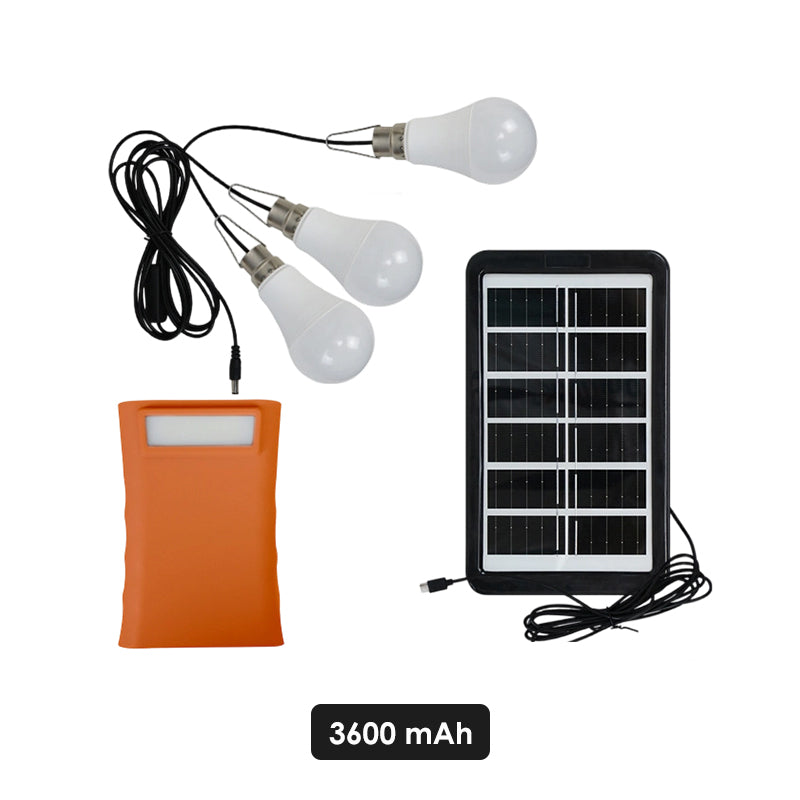 Zelfvoorzienend zonne-verlichtingssysteem: complete set met 3 ledlampen en accu ☀️🔋