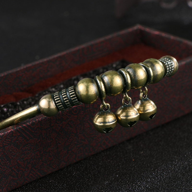 ✨ TIJDELIJKE AANBIEDING: 50 % KORTING! ✨ Verstelbare armband met belletjes – vintage messing, kralen, rinkelend geluid, licht van gewicht 💫