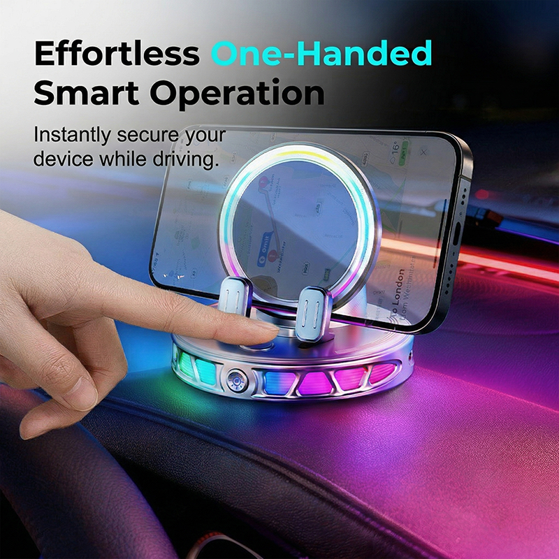 📱 RGB Autotelefoonhouder ✅ Automatisch vastklemmen & Draadloos opladen | Veilig éénhandig rijden 🚗