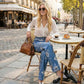 Dames Jeans met Bloemenprint en Rechte Pijp