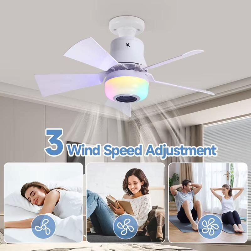 ✨🍃Slimme plafondventilator met verlichting, RGB en Bluetooth-luidspreker