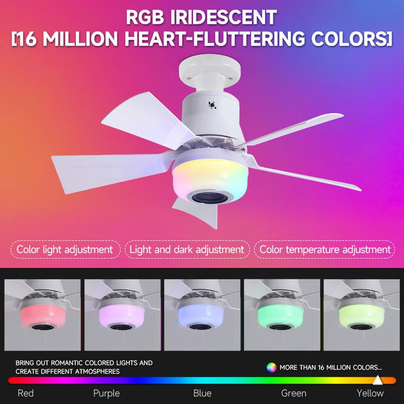 ✨🍃Slimme plafondventilator met verlichting, RGB en Bluetooth-luidspreker