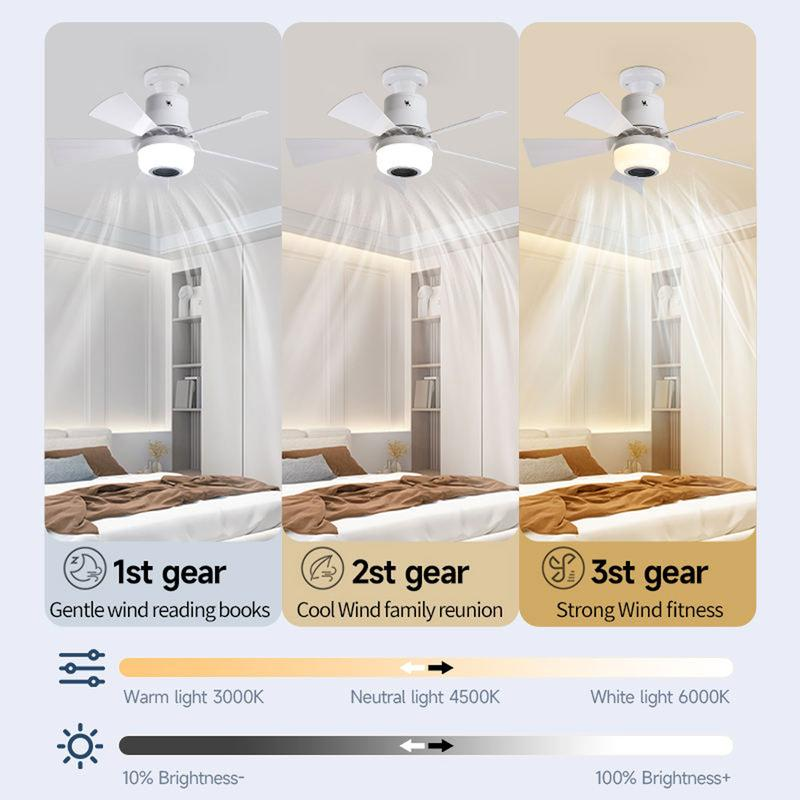✨🍃Slimme plafondventilator met verlichting, RGB en Bluetooth-luidspreker