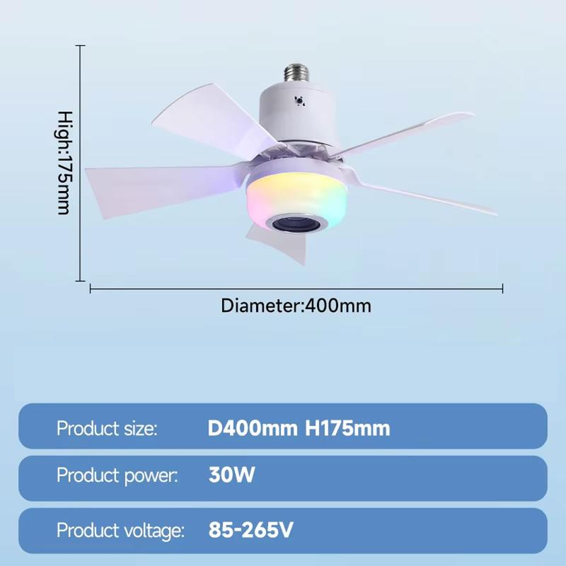 ✨🍃Slimme plafondventilator met verlichting, RGB en Bluetooth-luidspreker