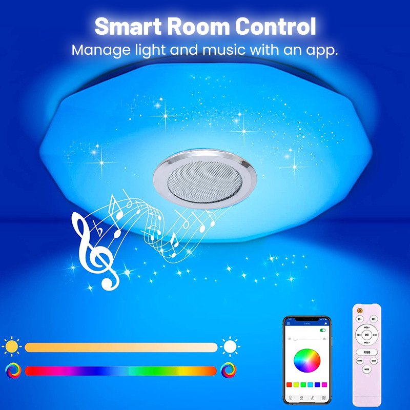Slimme LED-muziekplafondlamp met Bluetooth-luidspreker