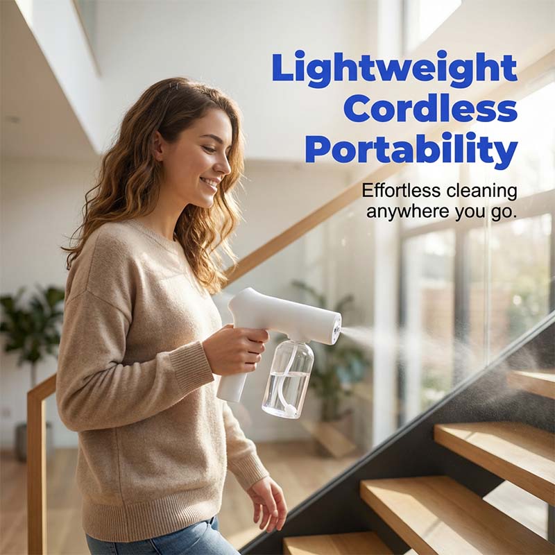 🦠 NU 50% KORTING! 🚫 Draadloze nano-vernevelaar – contactloos desinfecteren, blauw licht – voor thuis, op kantoor en in de auto 🏠