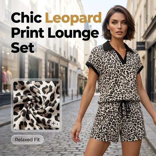 ⏰🔥ZOMERUITVERKOOP 50% KORTING! 🐆 Chique set met top en korte broek met luipaardprint voor dames – stijlvol, comfortabel en nonchalant ✨