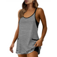 Gestreepte tankini-jurk voor dames met zakken