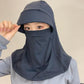 Ademend zonnebrilmasker dat het hele gezicht bedekt, met een opening voor de paardenstaart