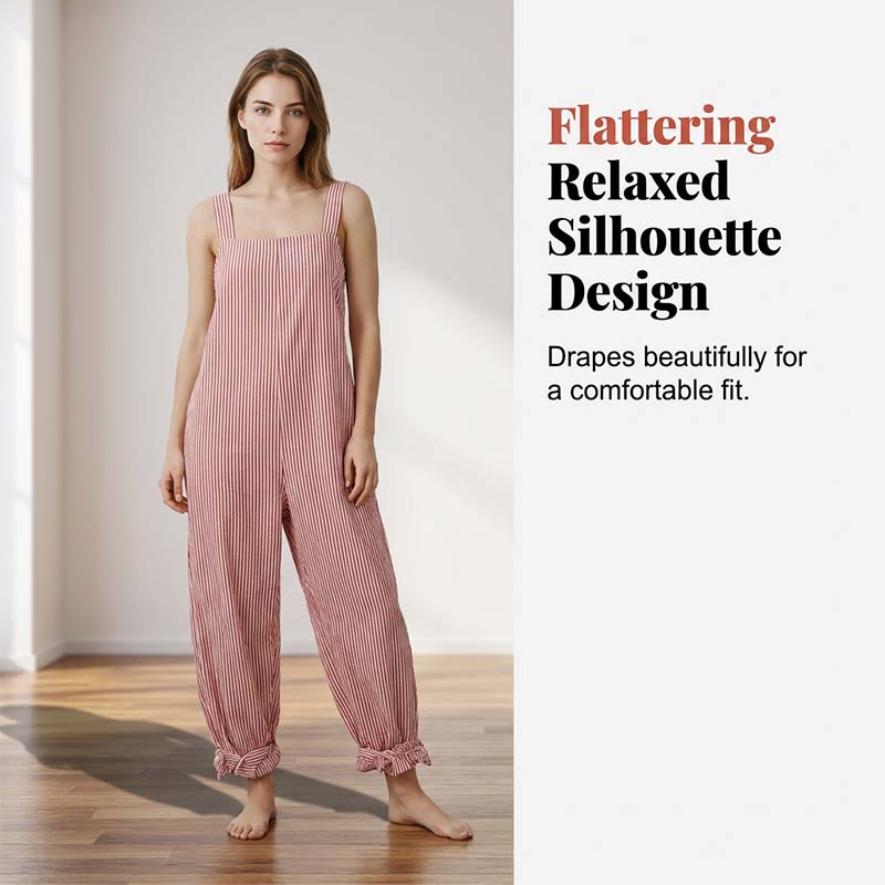 Casual gestreepte jumpsuit met dunne bandjes voor dames