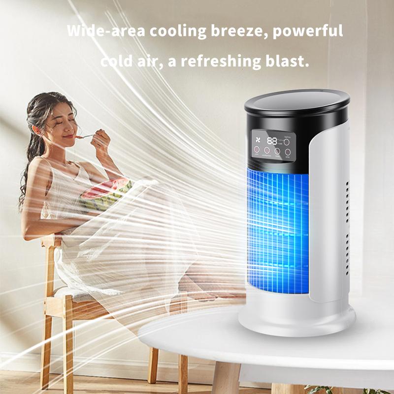 2026 Nieuwe verdampingsairco – Compacte USB-tafelventilator, persoonlijke koeler met een reservoir van 300 ml, instelbare snelheidsstanden, timer, stil, draagbaar ontwerp voor op het nachtkastje