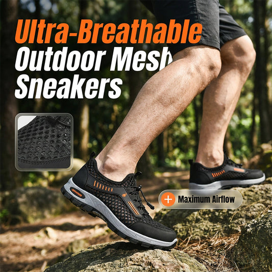 Ademende outdoor-sneakers van mesh voor heren