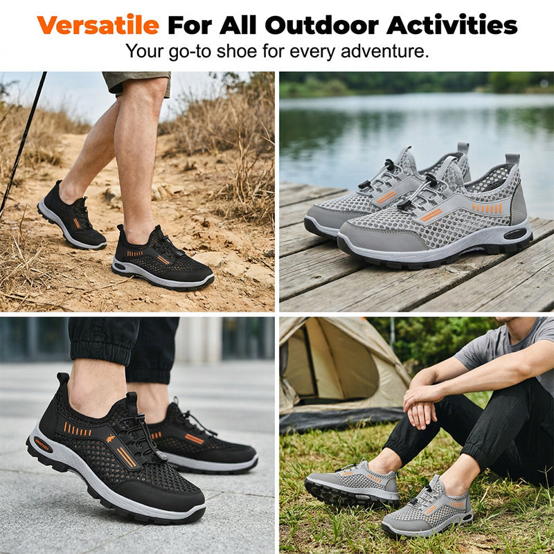 Ademende outdoor-sneakers van mesh voor heren