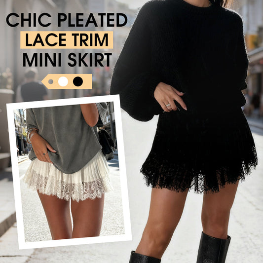 Chique minirok met ruches en kanten rand