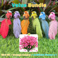12 stuks kunstvogels met veren en clips