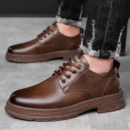 Retro leren veterschoenen voor heren