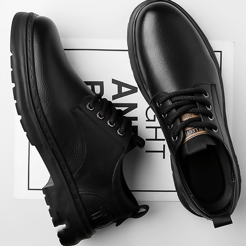 Retro leren veterschoenen voor heren