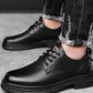 Retro leren veterschoenen voor heren
