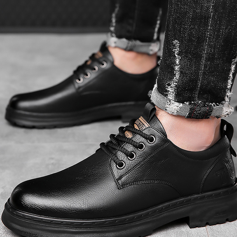 Retro leren veterschoenen voor heren