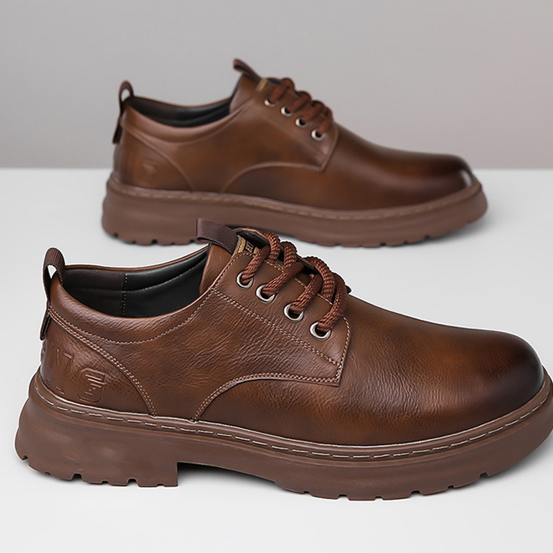Retro leren veterschoenen voor heren