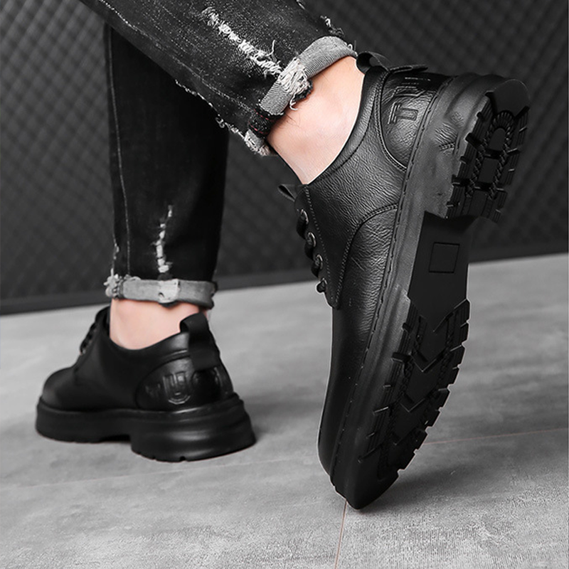 Retro leren veterschoenen voor heren