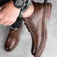 Retro leren veterschoenen voor heren