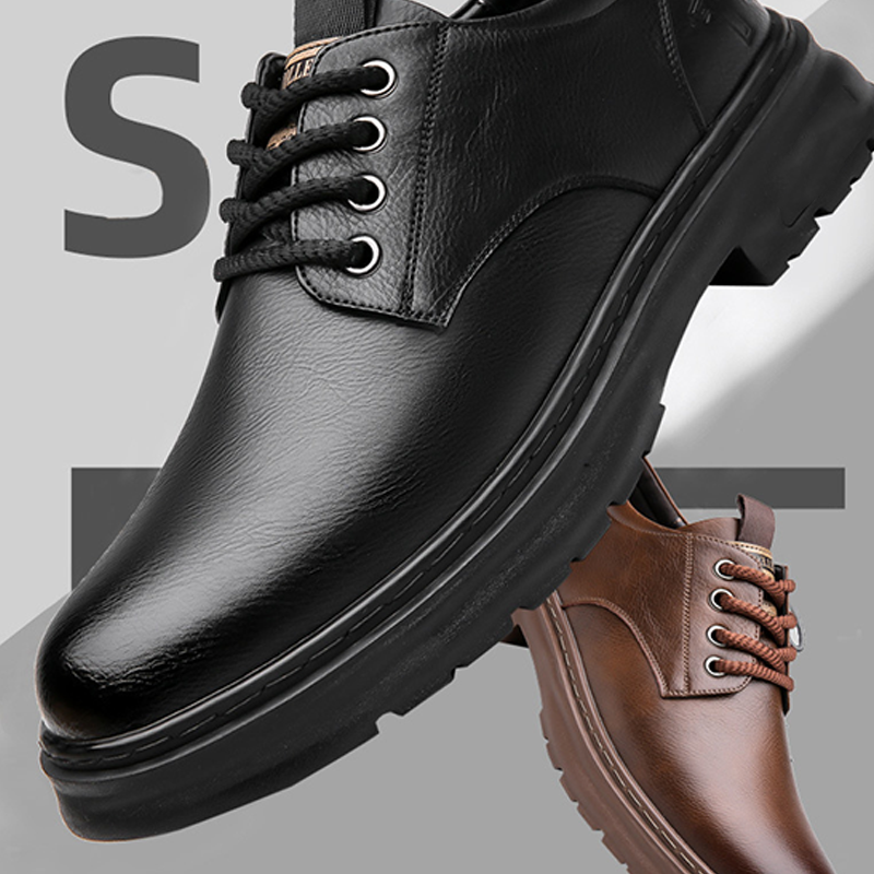 Retro leren veterschoenen voor heren