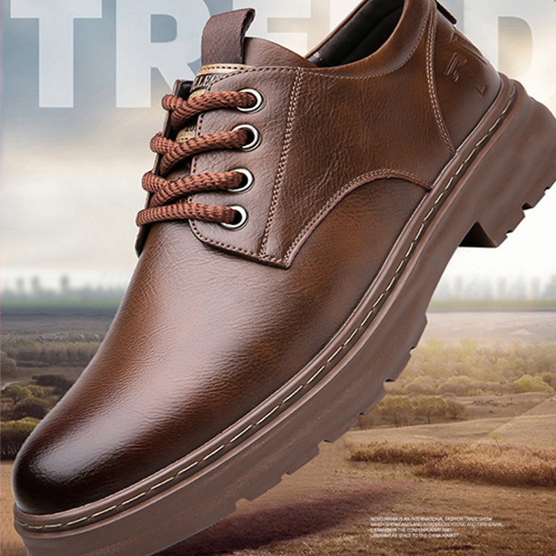 Retro leren veterschoenen voor heren