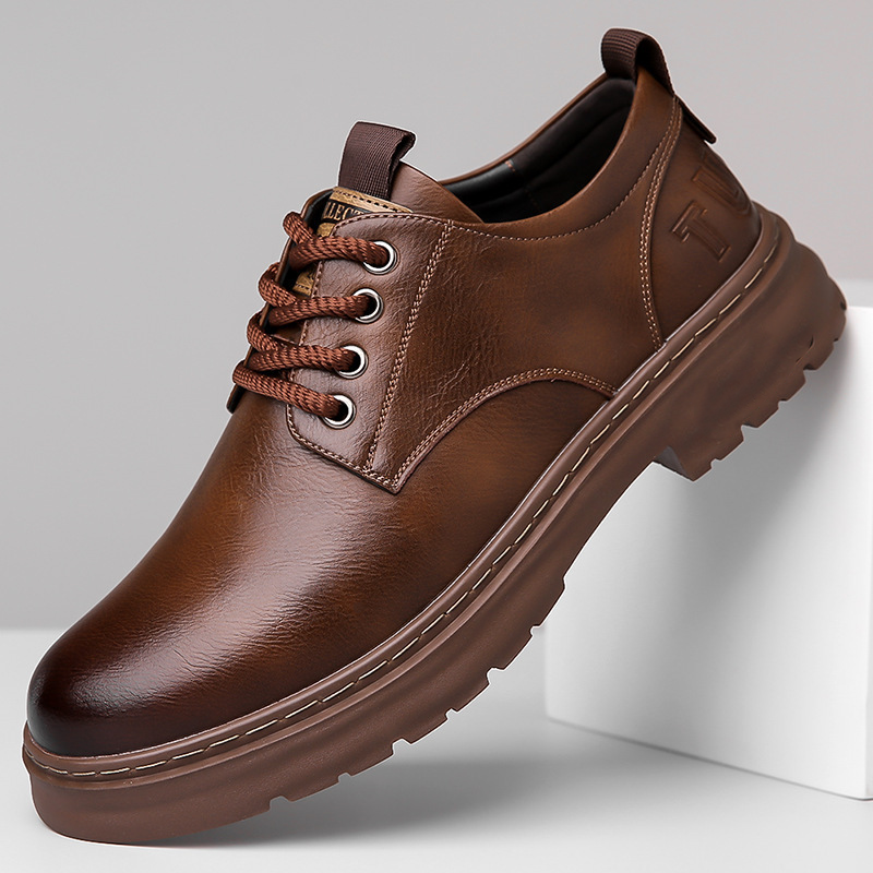 Retro leren veterschoenen voor heren