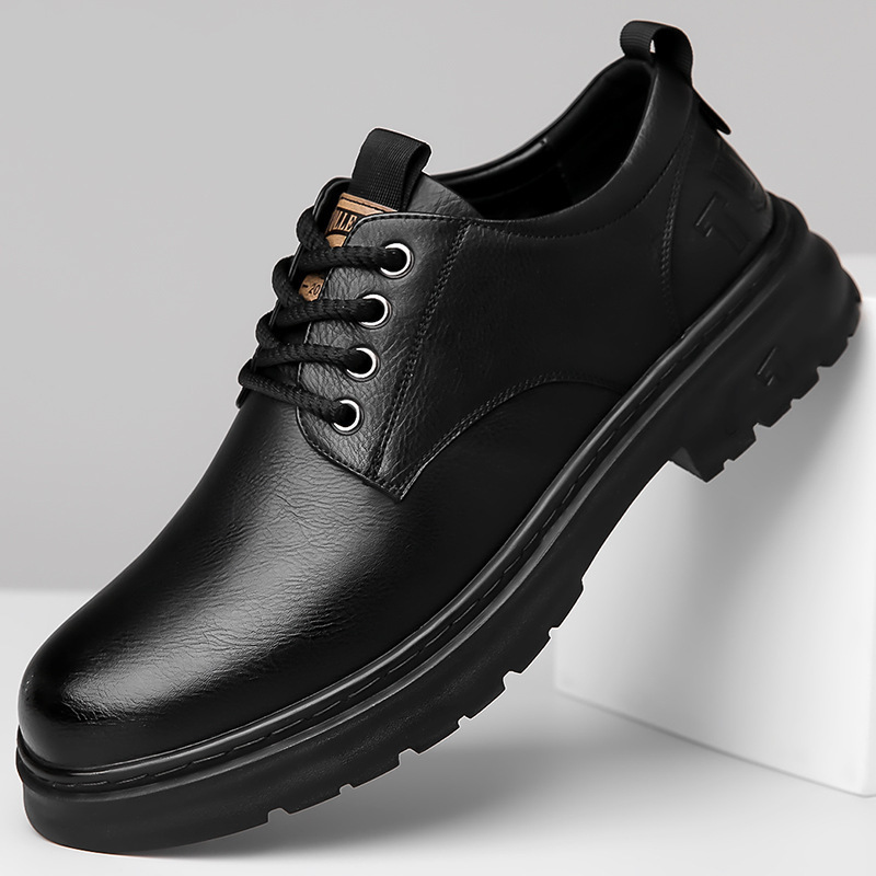 Retro leren veterschoenen voor heren