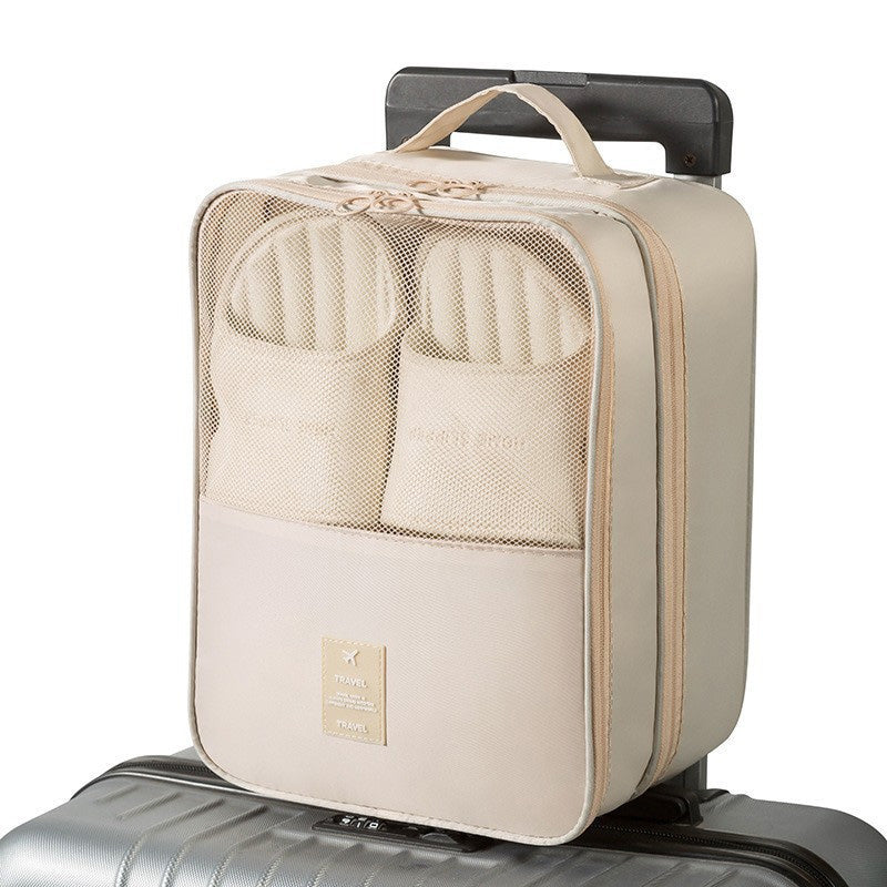 💥【LIMITED TIME 50% OFF】🔥 Reis Schoenen Organizer | Past 3 Paar Schoenen | Schuift Over Bagagehandvat | 160g Satijnkatoen Waterdicht & Slijtvast | Grijs/Blauw/Navy/Zwart/Beige