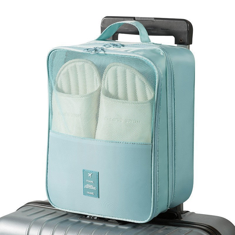 💥【LIMITED TIME 50% OFF】🔥 Reis Schoenen Organizer | Past 3 Paar Schoenen | Schuift Over Bagagehandvat | 160g Satijnkatoen Waterdicht & Slijtvast | Grijs/Blauw/Navy/Zwart/Beige