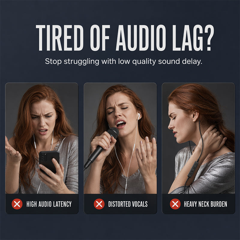 Bluetooth Karaoke Headset met Veilige Kraagveerclip