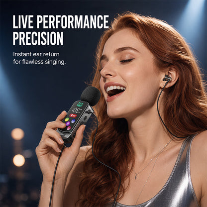 Bluetooth Karaoke Headset met Veilige Kraagveerclip
