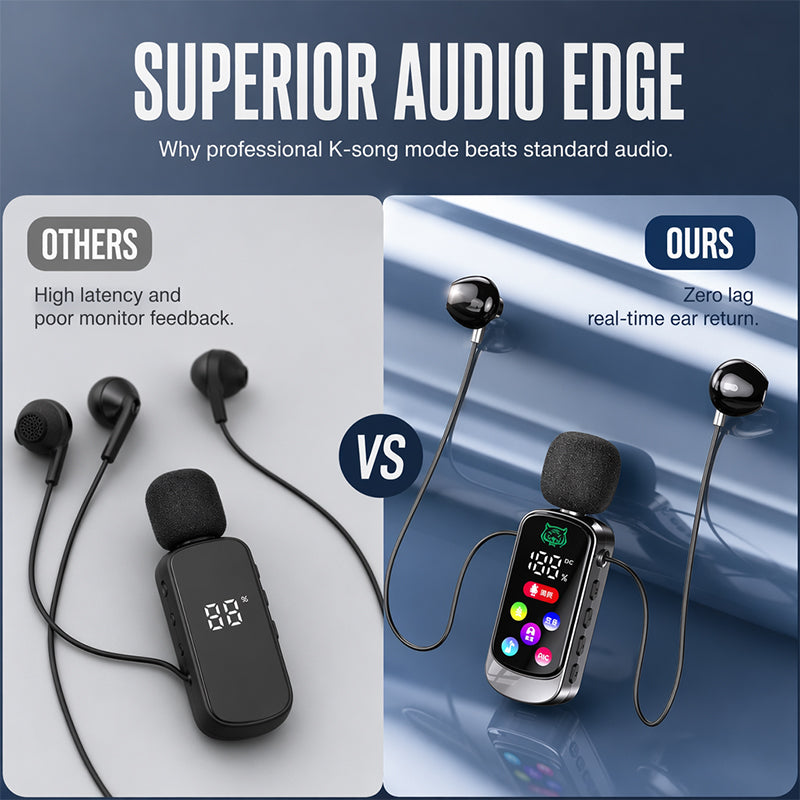 Bluetooth Karaoke Headset met Veilige Kraagveerclip
