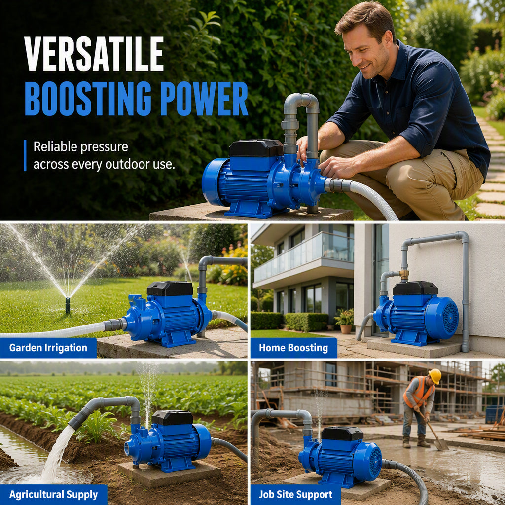 ⚙️ Zelfaanzuigende drukpomp – Motor met oververhittingsbeveiliging💧