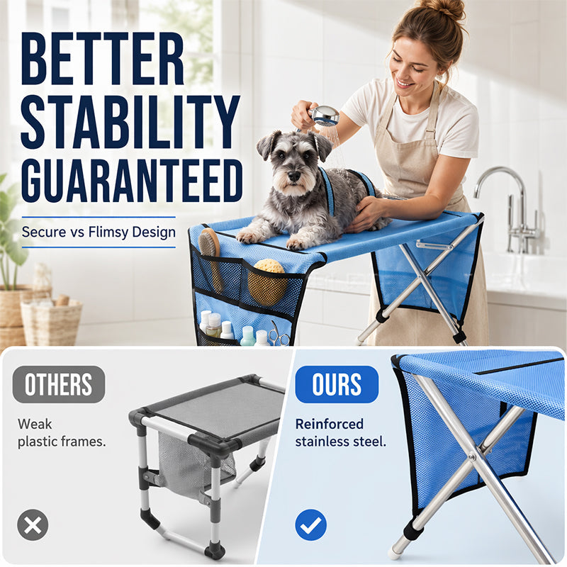 ❄️Zomerfresh 50% Korting!🐾Opvouwbaar Verzorgingsstation voor Kleine Honden en Katten – Handige Trimtafel voor Nagels Knippen, Wassen en Borstelen