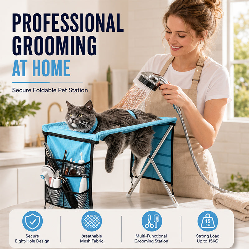 ❄️Zomerfresh 50% Korting!🐾Opvouwbaar Verzorgingsstation voor Kleine Honden en Katten – Handige Trimtafel voor Nagels Knippen, Wassen en Borstelen